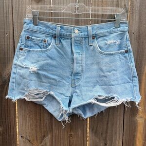 Levi's Light Blue distressed Jean Shorts Size 29